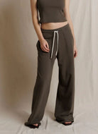perfectwhitetee Noa Straight Leg Pant in Dark Olive
