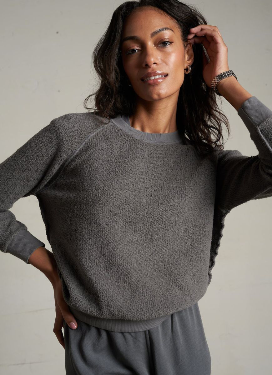 perfectwhitetee Ziggy Inside Out Sweatshirt in Charcoal