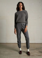 perfectwhitetee Ziggy Inside Out Sweatshirt in Charcoal Full Length Front View