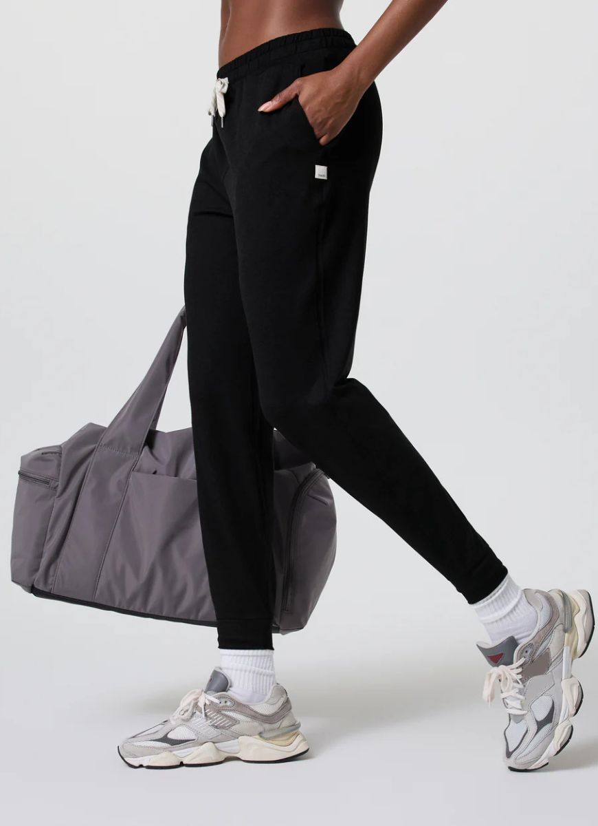 Vuori Women's Performance Jogger in Black Side View