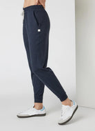 Vuori Performance Jogger Long in Midnight Heather Side View