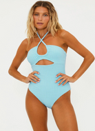 BEACH RIOT Phoenix Onepiece Swimsuit in Blueberry Ice Full Front View