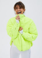 Free People Pippa Packable Puffer in Highlighter Yellow