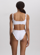 Polo Ralph Lauren Ruffle High Leg Scoop Bikini Bottom in White Back View