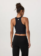 Vuori Women's Pose Plyo Tank Top in Black Back View