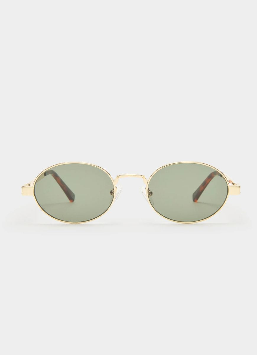 Le Specs Poseidon Deux Women's Sunglasses in Gold Khaki