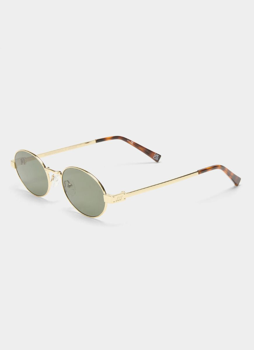 Le Specs Poseidon Deux Women's Sunglasses in Gold Khaki Side View