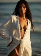 PQ SWIM Millie Tie Cover Up in Water Lily Front View