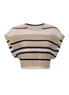 PQ SWIM Renee Crop Top in Pacific Stripe Product Shot View