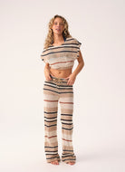 PQ SWIM Renee Crop Top in Pacific Stripe Full Length Front View