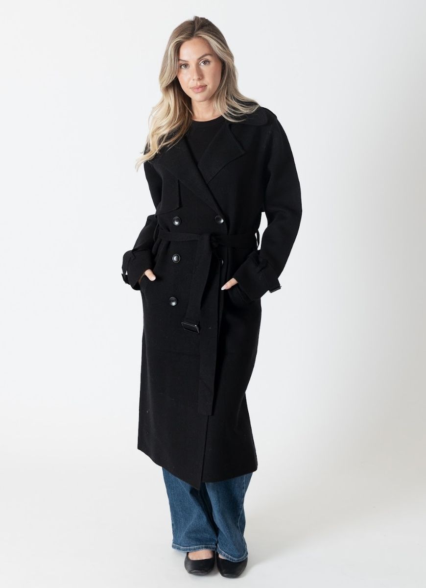 Lyla + Luxe Preston Women's Trench Coat in Black