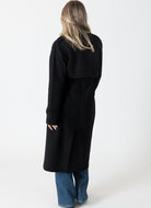 Lyla + Luxe Preston Women's Trench Coat in Black Back View