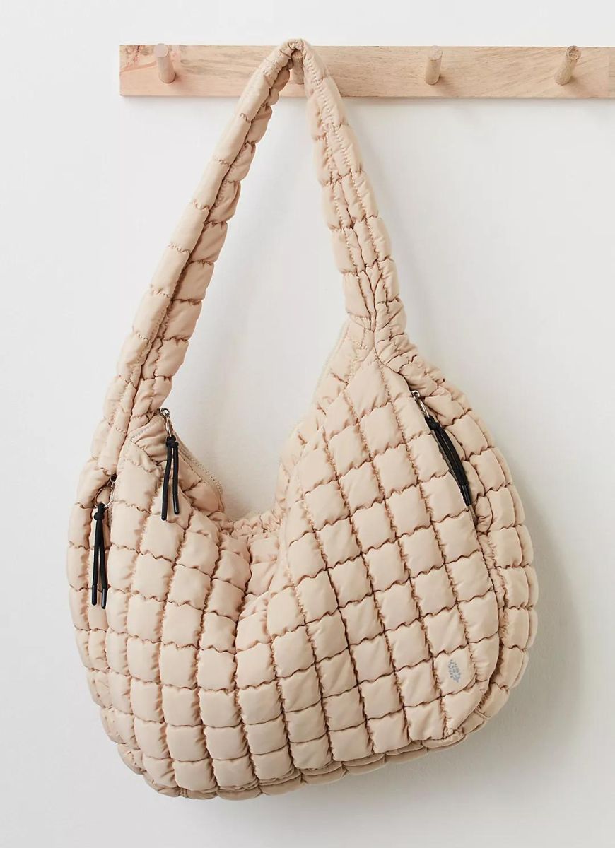 Free People Quilted Carryall Bag in Off White