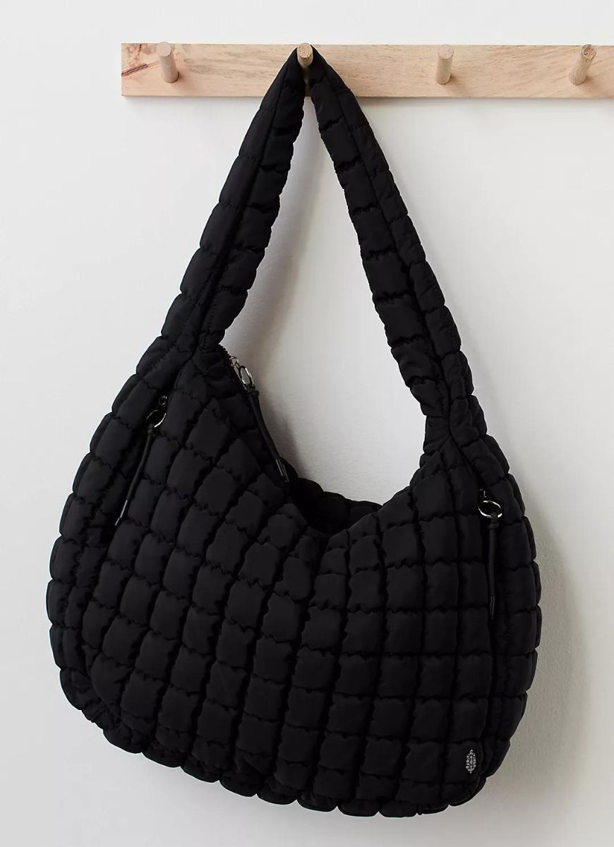 Free People Quilted Carryall Bag in Black