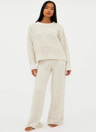 BEACH RIOT Rayne Waffle Pant in Snow Cloud Full Front View