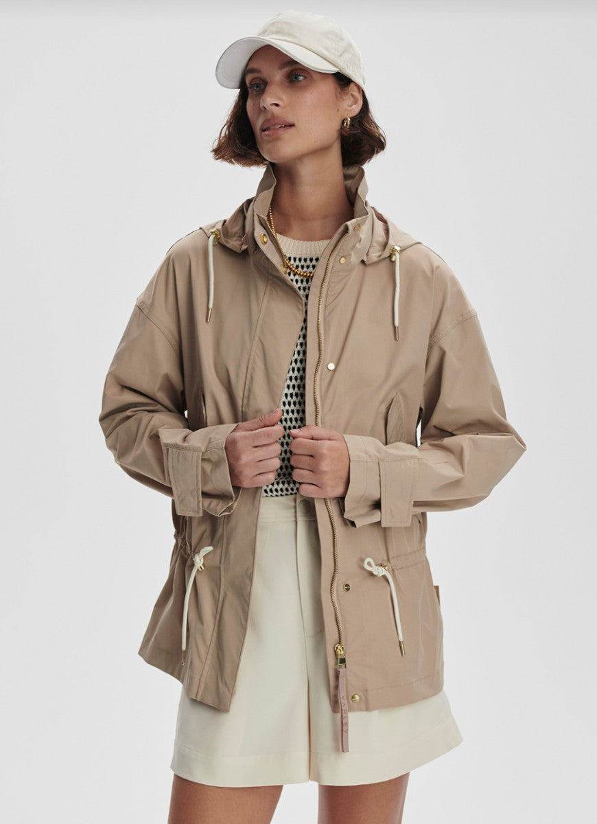 Varley Rema Short Rain Jacket in Light Taupe