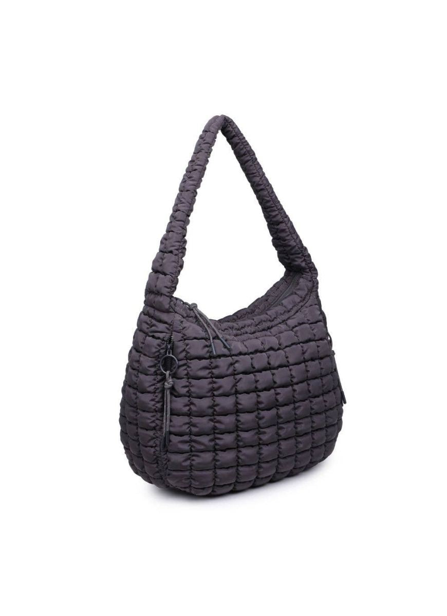 Sol and Selene Revive Hobo Bag in Carbon Angled Side View