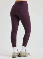 Year of Ours Ribbed Football Legging in Deep Plum Back View