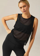 Beyond Yoga Show Off Mesh Tank Top in Black