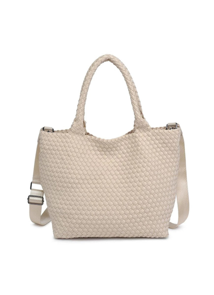 Sol and Selene Sky’s The Limit Medium Tote in Cream Front View
