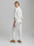 Varley The Slim Cuff Women's Pant 27.5” in Ivory Marl Full Angled Back View