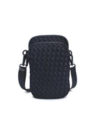 SOL AND SELENE Divide & Conquer Woven Neoprene Crossbody Bag in Black