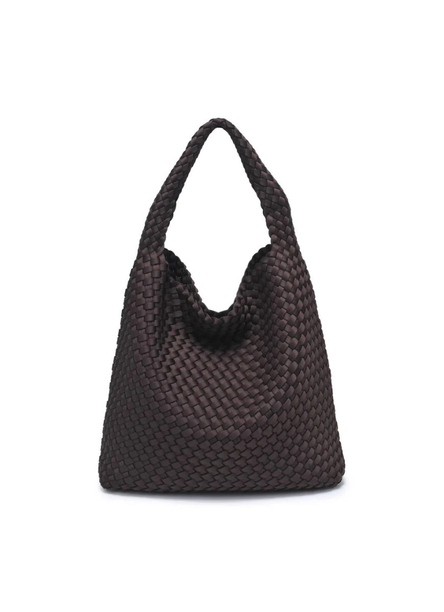 SOL AND SELENE Celestial Tote Bag in Chocolate Front View