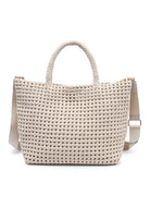 SOL AND SELENE Ambrosia Medium Tote Bag in Cream Front View