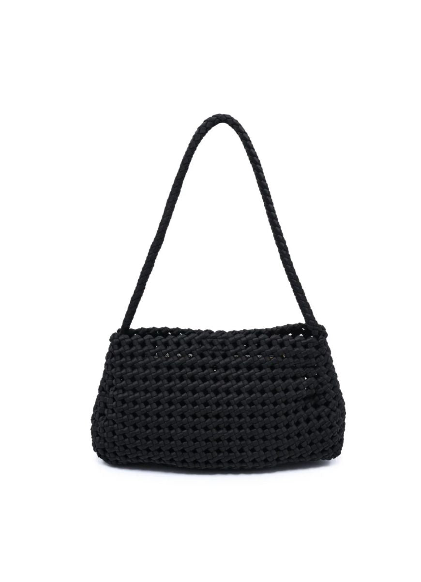 SOL AND SELENE Solara Shoulder Bag in Black Front View