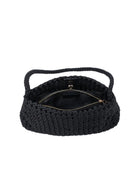 SOL AND SELENE Solara Shoulder Bag in Black Top View Unzipped