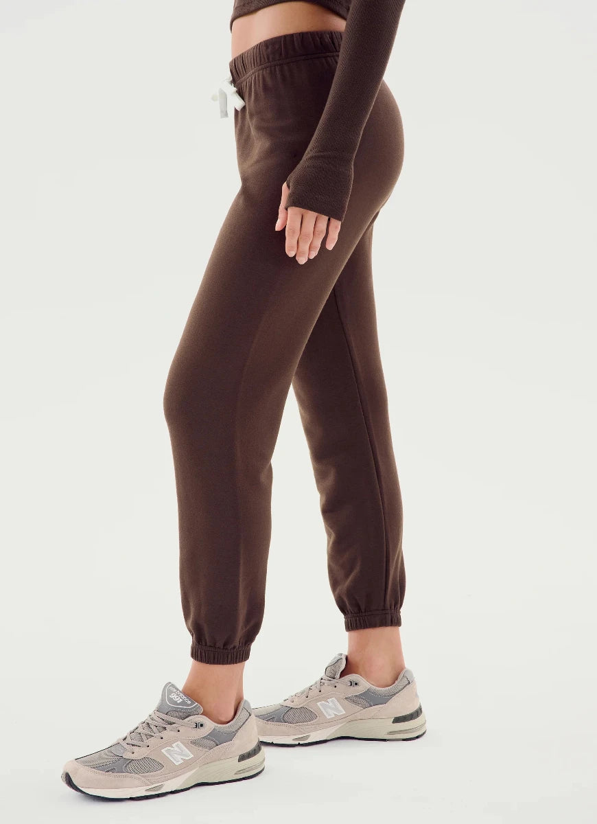 Splits59 Sonja Fleece Sweatpant in Dark Chocolate Side View