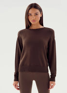 Splits59 Sonja Fleece Sweatshirt in Dark Chocolate