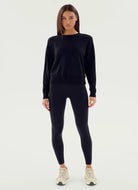 Splits59 Sonja Fleece Sweatshirt in Black Full Length Front View