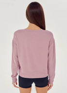 Splits59 Sonja Fleece Sweatshirt in Blush Back View