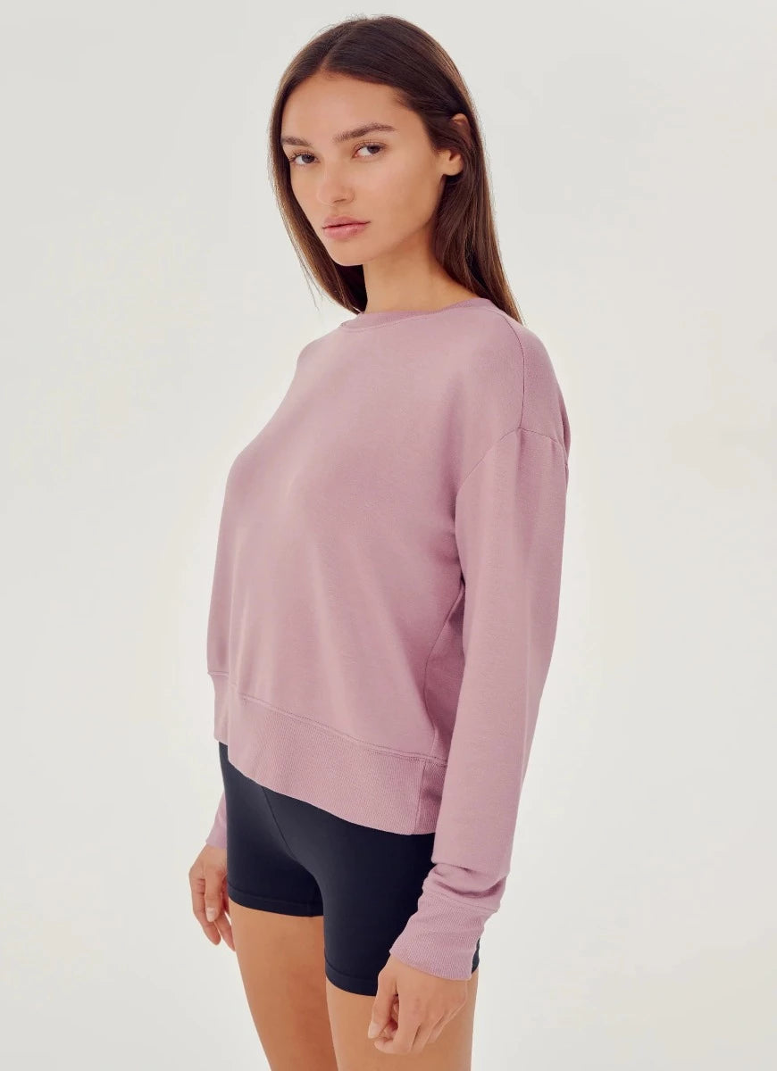 Splits59 Sonja Fleece Sweatshirt in Blush Side View
