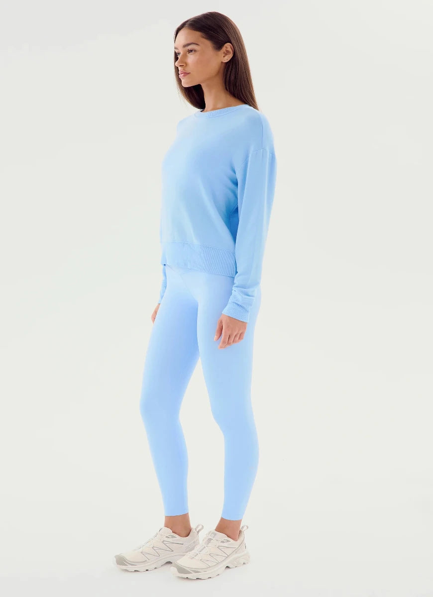 Splits59 Sonja Fleece Sweatshirt in Skylight Full Length Side View