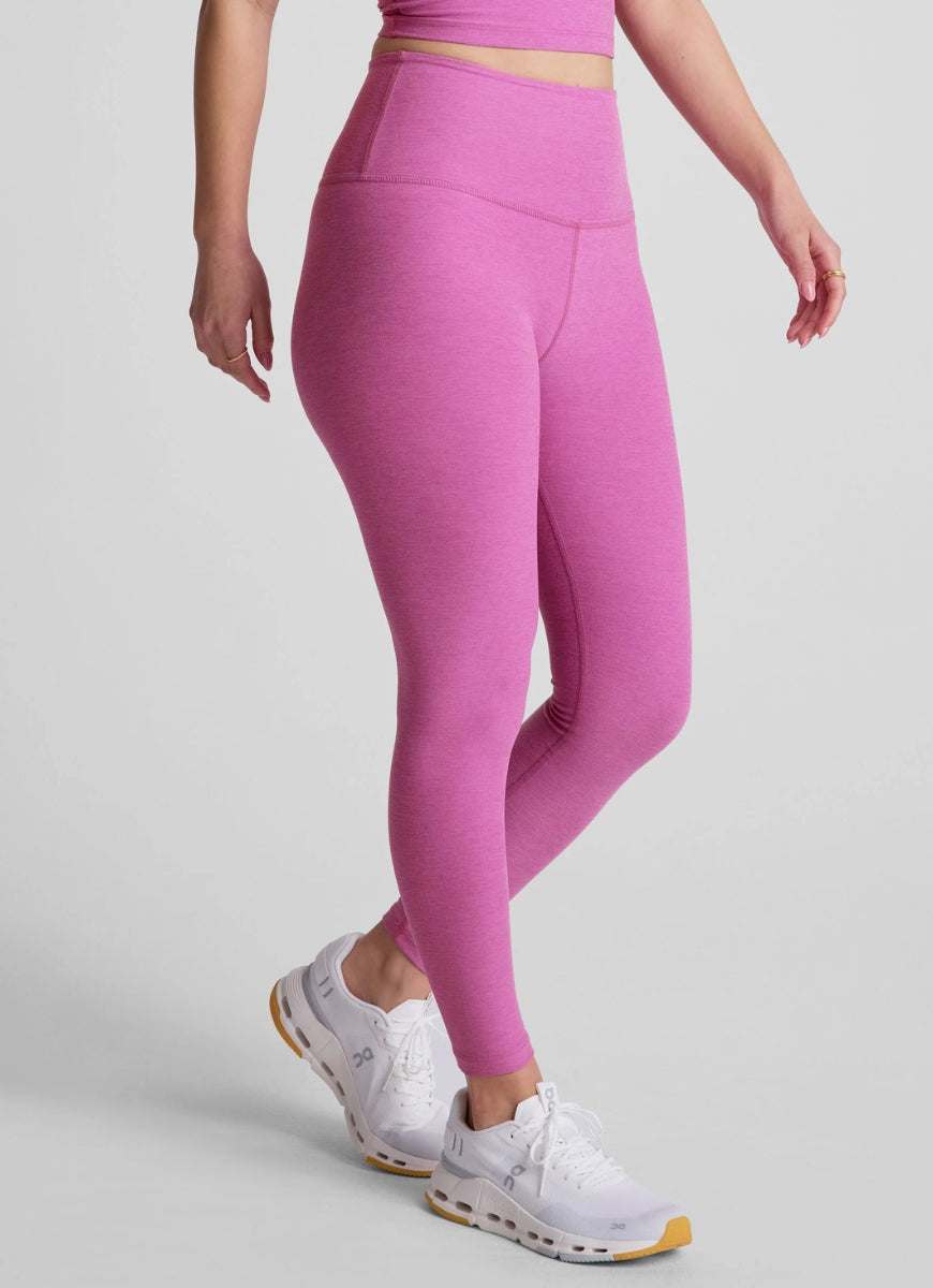 Beyond Yoga Spacedye Caught In The Midi High Waist Legging in Sunset Violet Heather Side View