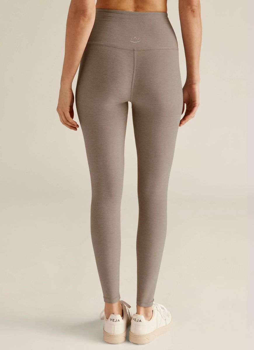 Beyond Yoga Spacedye Caught In The Midi High Waisted Legging Birch Heather Back View