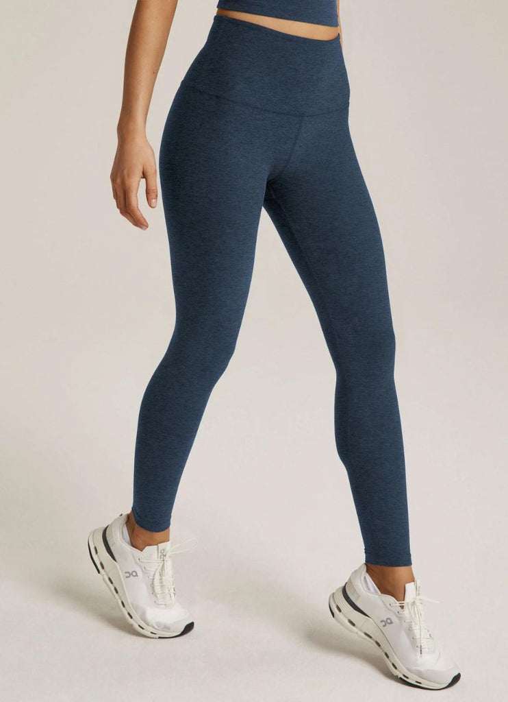Beyond Yoga Spacedye Caught In The Midi High Waisted Legging in Navy Side View