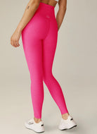 Beyond Yoga Spacedye Caught In The Midi High Waisted Legging in Pink Punch Heather Back View
