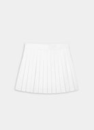 White pleated skirt on a light gray background