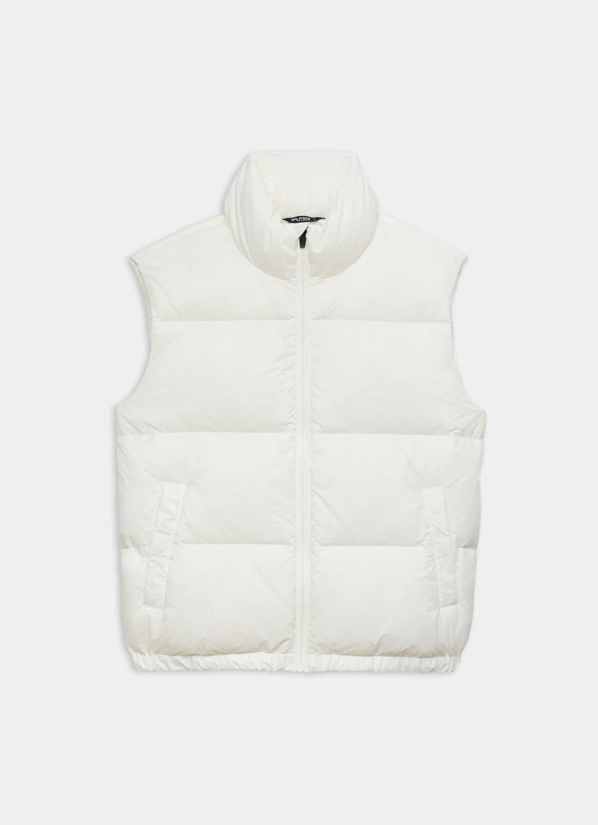 White puffer vest on a white background