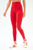 Splits59 Airweight High Waist Legging 28" in Pirate Red Angled View