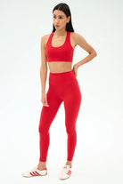 Splits59 Airweight High Waist Legging 28" in Pirate Red Alternate Front View