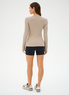 Splits59 Airweight High Waist 6” Bike Short in Black Full Length Back View