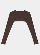 Brown long-sleeve top on a white background