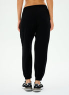 Splits59 Andie Oversized Fleece Sweatpant in Black Back View