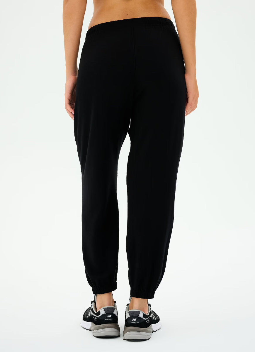 Splits59 Andie Oversized Fleece Sweatpant in Black Back View