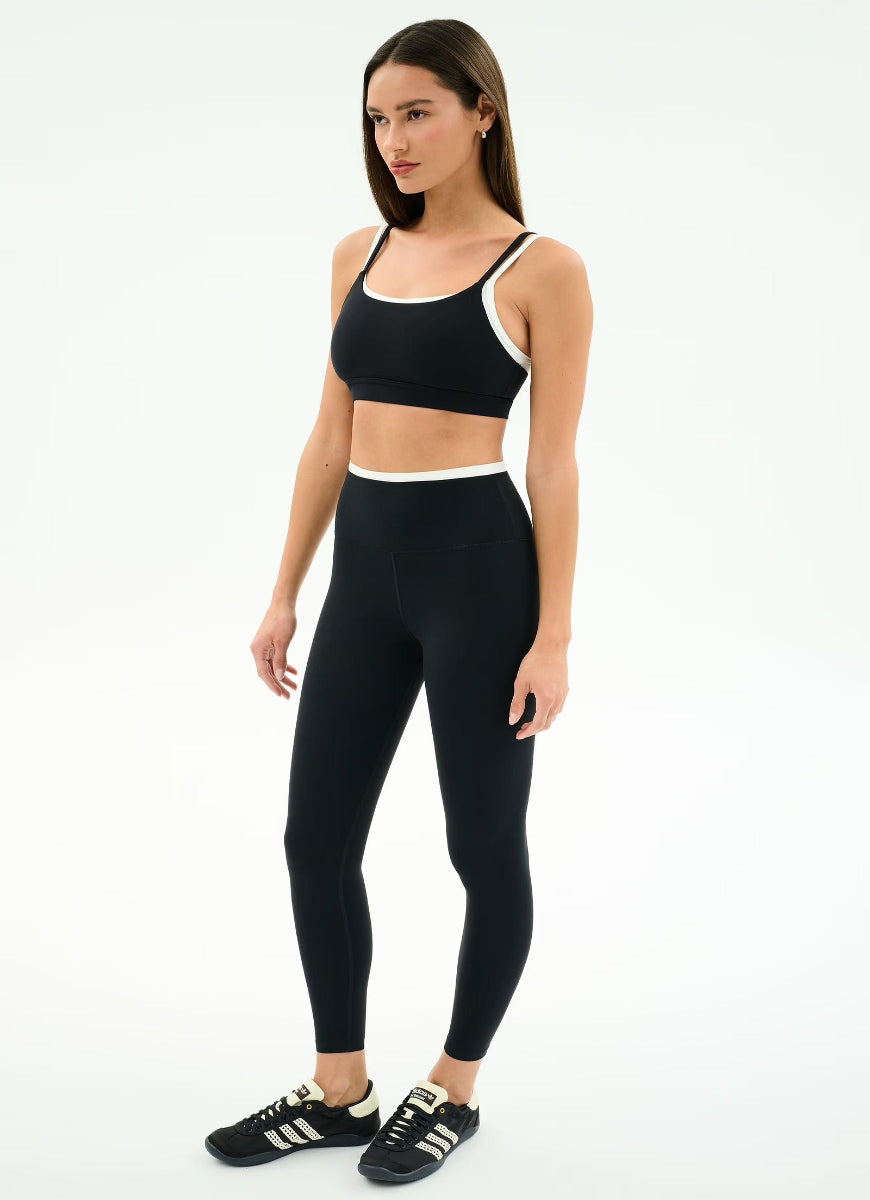 Splits59 Dual High Waist Airweight Legging 7/8 in Black/White Full Length Side View