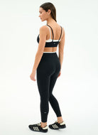 Splits59 Dual High Waist Airweight Legging 7/8 in Black/White Full Length Back View